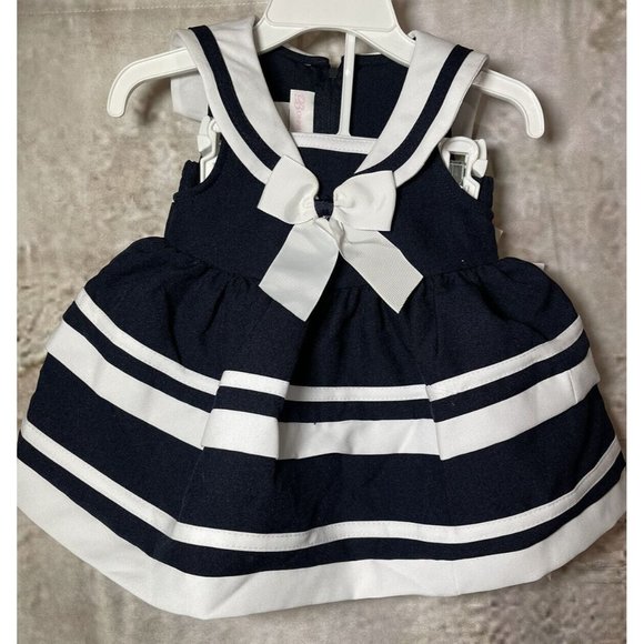 Bonnie Baby Other - NWT Bonnie Baby Sailor Dress Toddler Girl 12 Months Blue White Navy